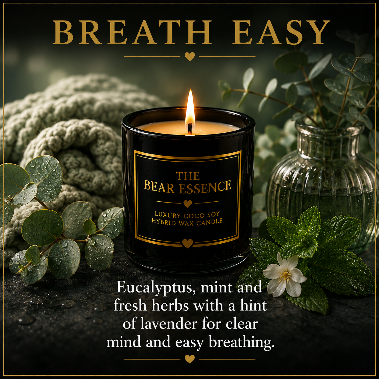Breath Easy - 8oz Luxury Coconut Hybrid Candle