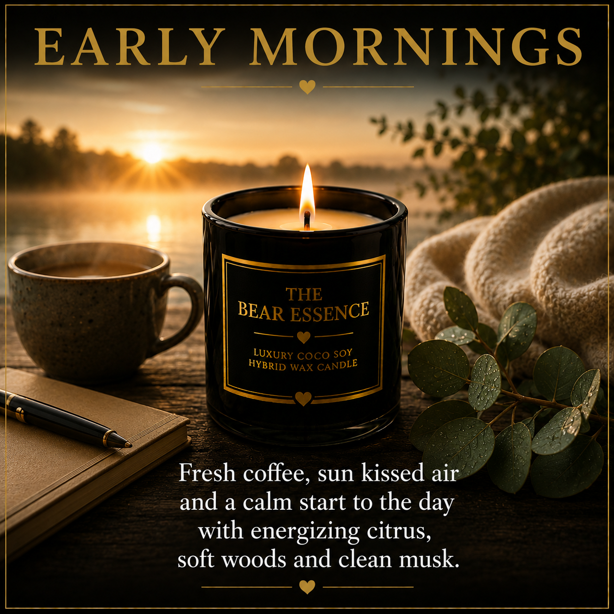 Early Mornings - 8oz Luxury Coconut Hybrid Candle