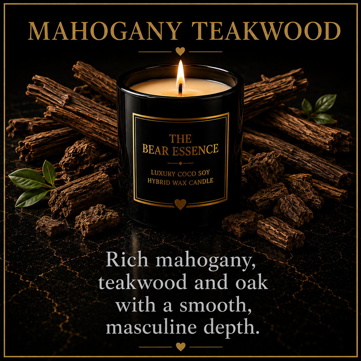 Mahogany Teakwood - 8oz Luxury Coconut Hybrid Candle