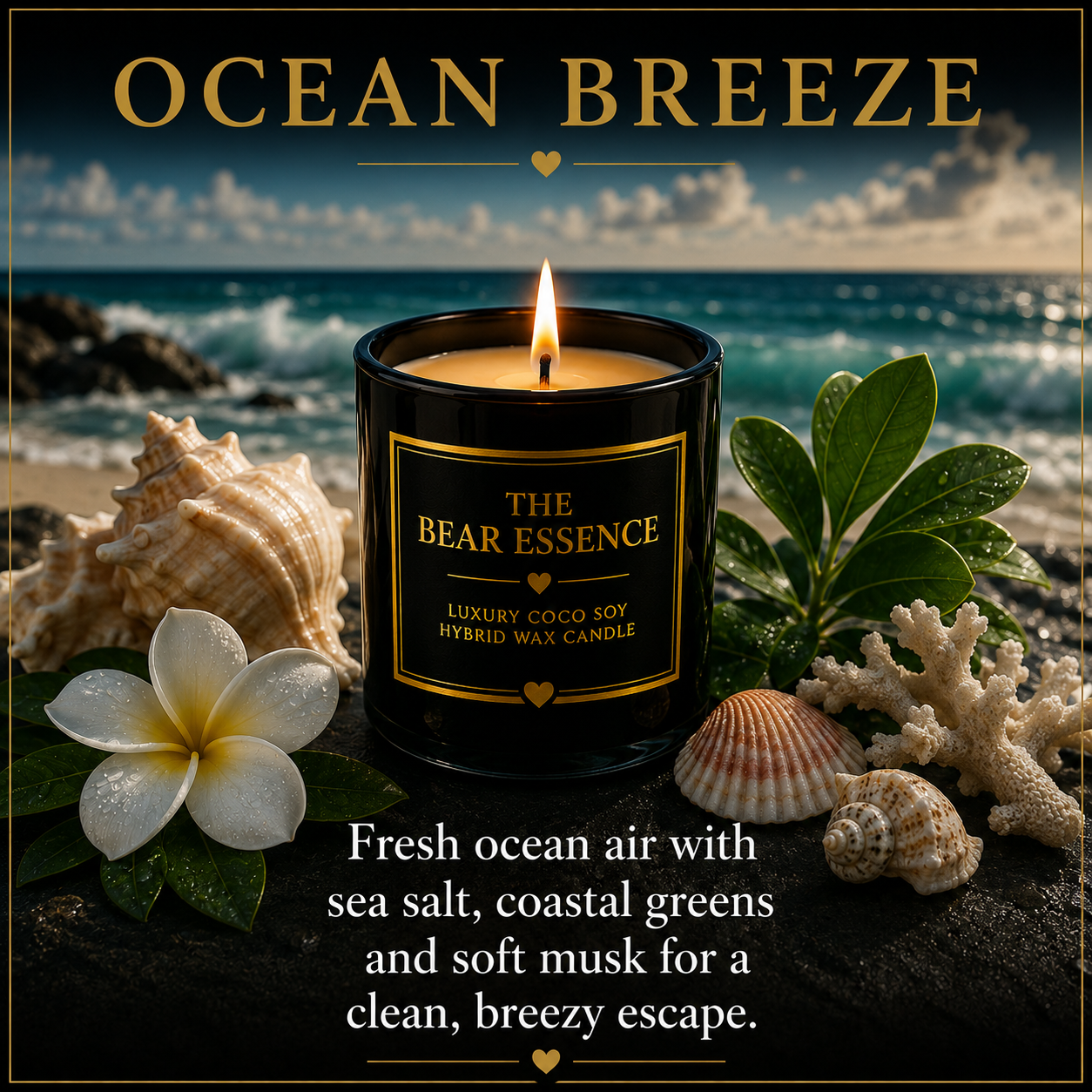 Ocean Breeze - 8oz Luxury Coconut Hybrid Candle