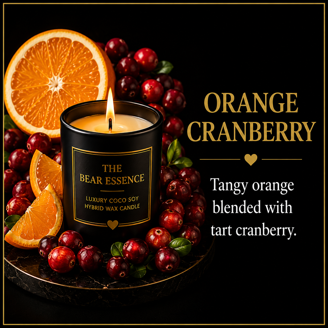 Orange Cranberry - 8oz Luxury Coconut Hybrid Candle