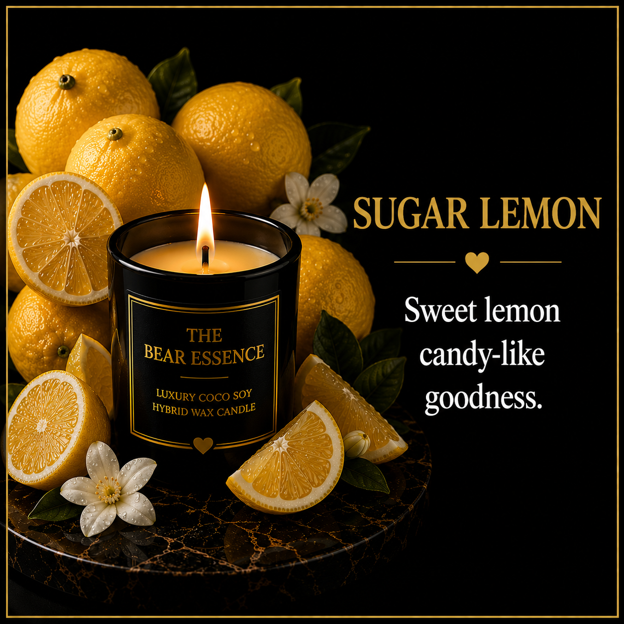 Sugar Lemon - 8oz Luxury Coconut Hybrid Candle